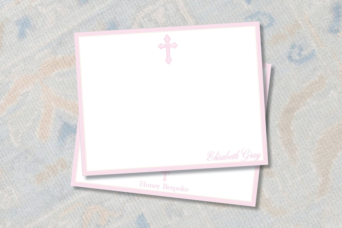 Personalized Girl Pink Cross Stationery