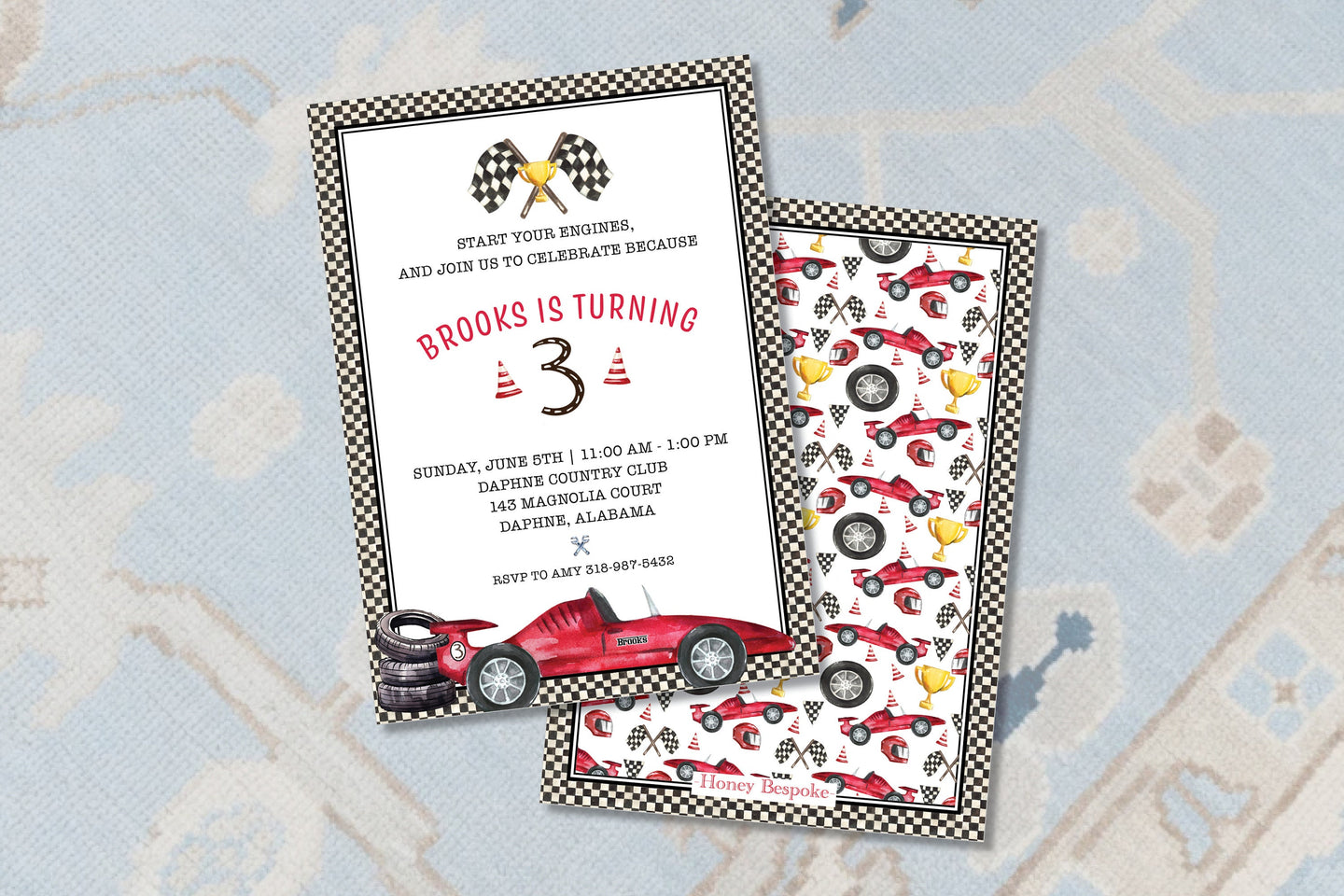 Race Car Birthday Invitation