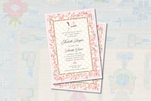 Load image into Gallery viewer, Stork and Flowers Baby Shower Invitation
