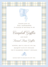 Load image into Gallery viewer, Elegant Plaid Boys Baby Shower Invitation
