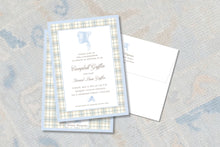Load image into Gallery viewer, Elegant Plaid Boys Baby Shower Invitation
