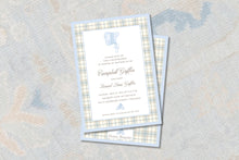 Load image into Gallery viewer, Elegant Plaid Boys Baby Shower Invitation
