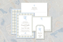 Load image into Gallery viewer, Elegant Plaid Boys Baby Shower Invitation
