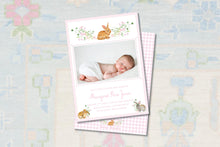 Load image into Gallery viewer, Watercolor Bunny Birth Announcement
