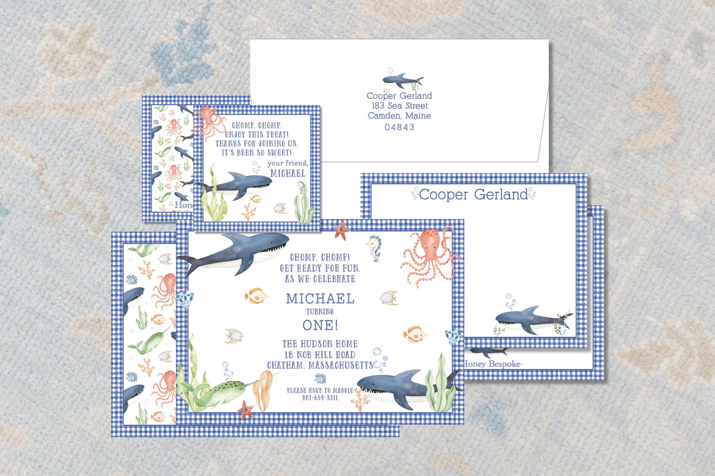 Shark Themed Birthday Invitation