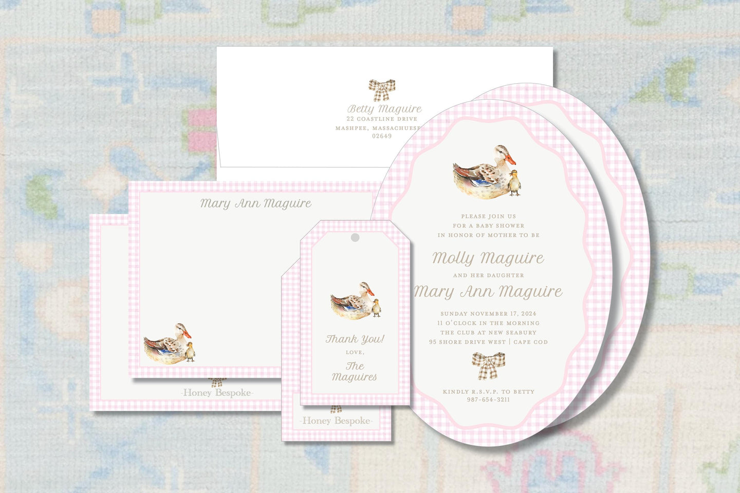 Pink Duckling Baby Shower Theme Invitation
