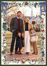 Load image into Gallery viewer, Holly &amp; Teddy Bear Christmas Card, front of 5x7 vertical photo card
