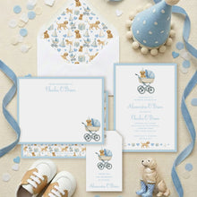 Load image into Gallery viewer, Blue Puppy Baby Shower Invitation | Dog Baby Shower Invite
