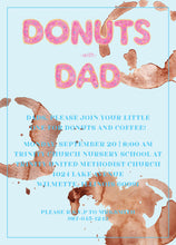 Load image into Gallery viewer, Watercolor Donut Invitation / Donuts With Dad/ Watercolor/ Donut Party/ Doughnut Invitation
