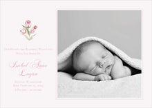 Load image into Gallery viewer, Watercolor Floral Flower Baby Birth Announcement / Classic / Baby / Birth / Pink /Newborn / Girl / Boy / Pink / Preppy / Photo / Invitation
