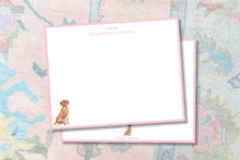 Load image into Gallery viewer, Personalized Vizsla Stationery / Girls Vizsla Stationery Set / Personalized Thank You Cards  / A Note From  / Thank you Notes
