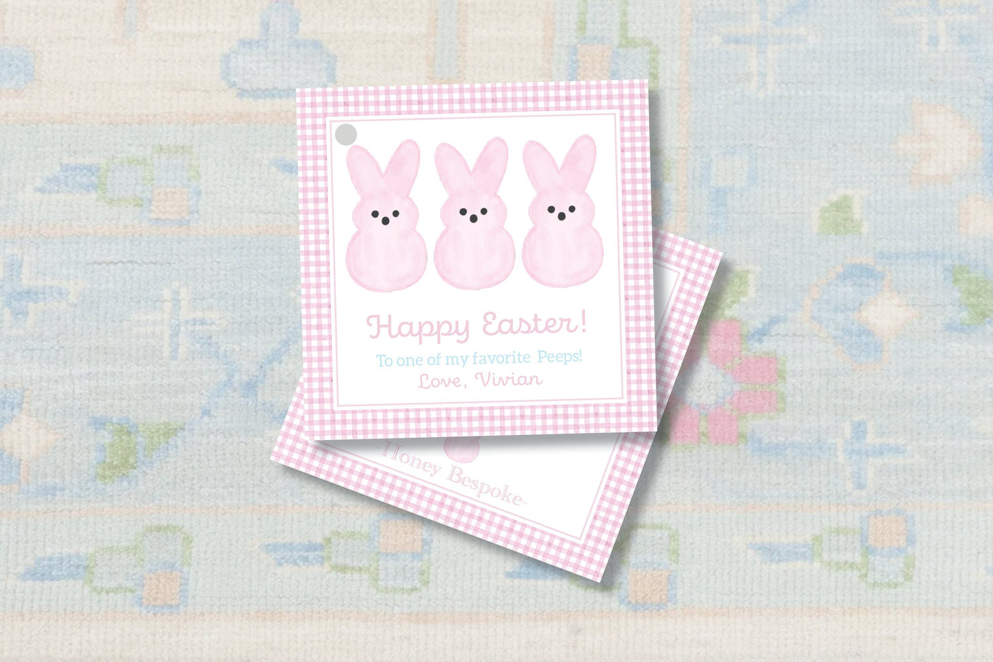 Pink Peeps Easter Gift Tag