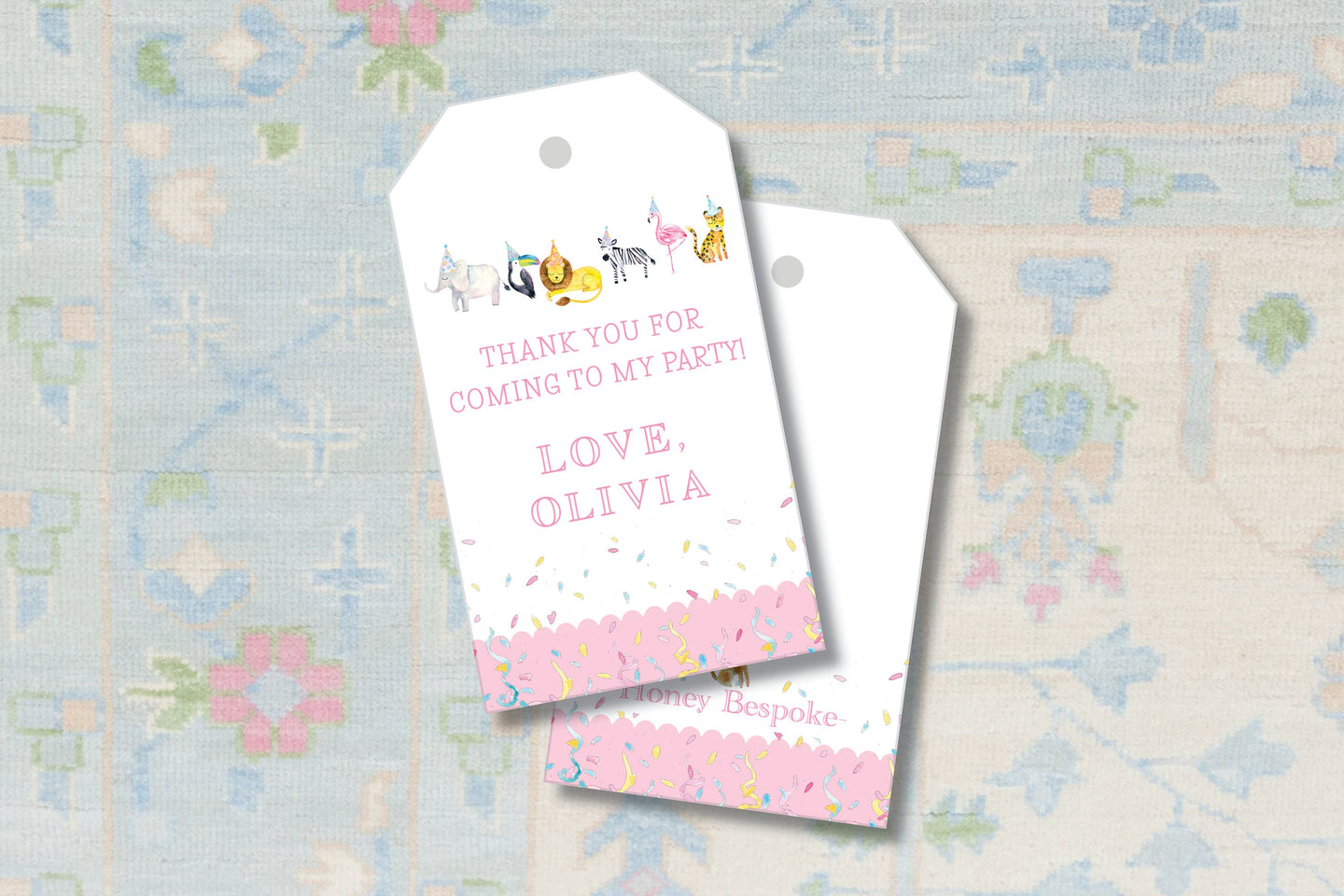 Party Animals Gift Tag / Calling All Party Animals / A Wild One Enclosurse Card / Pink Girls Birthday