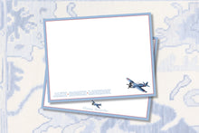 Load image into Gallery viewer, Personalized Plane Stationery / Boys Stationery Set / Personalized Thank You Cards / Personalized Stationary / Notecards  / Thank you Notes
