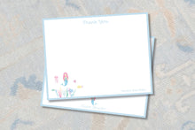 Load image into Gallery viewer, Personalized Watercolor Stationery / Girls Stationery Set / Mermaid / Personalized Thank You Cards / Preppy Stationery / Thank you Notes
