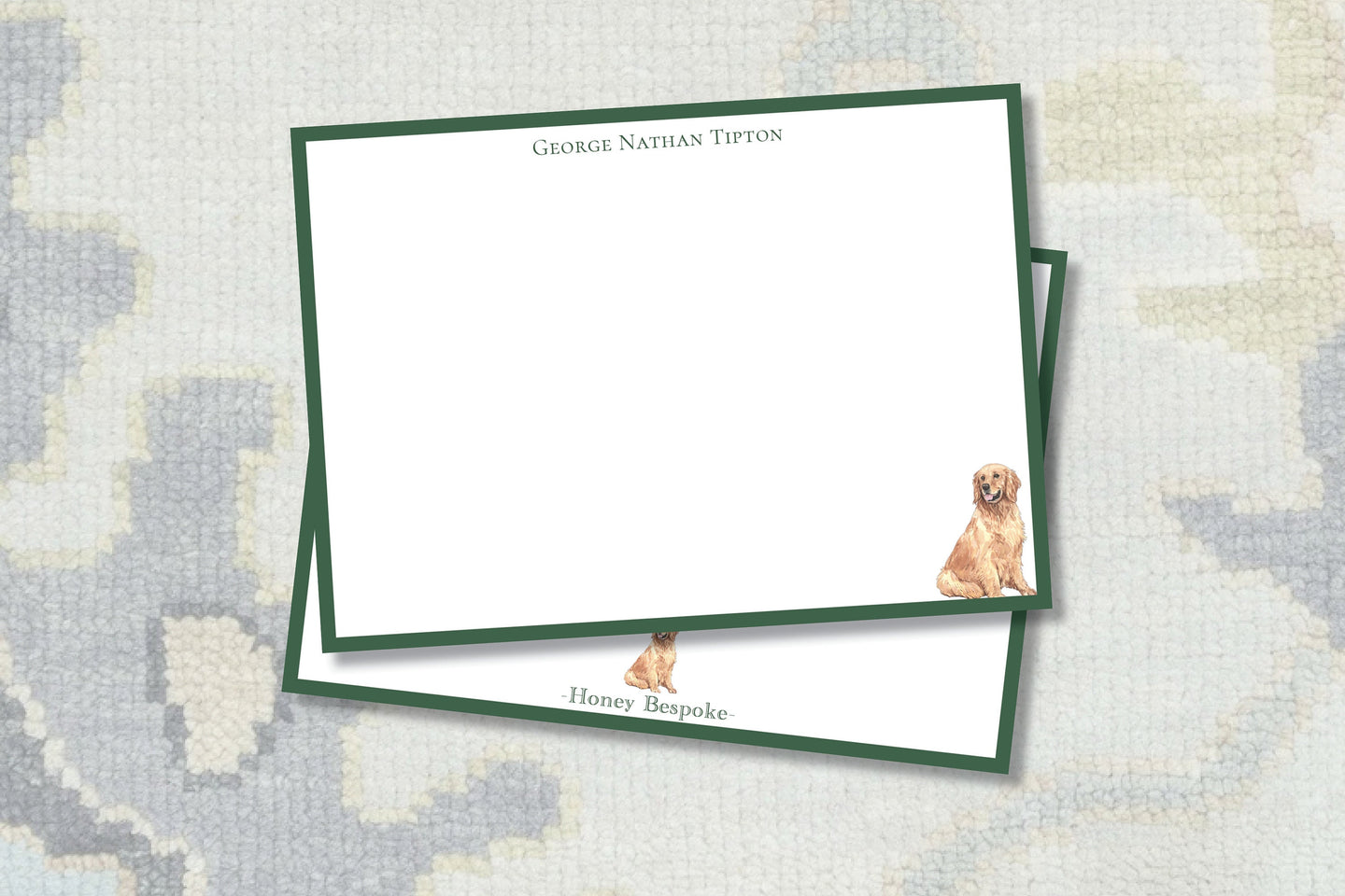 Watercolor Golden Retriever Personalized Stationery / Gentlemans Notecards / Mens Stationery / Classic Stationery  / Gifts for Men