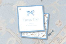 Load image into Gallery viewer, Watercolor Bow Gift Tag / Gingham Baby Shower Gift Tags / Childrens Gift Tag / Kids Gift Tag / Enclosure Card / Blue / Blue Bow / Baby Boy
