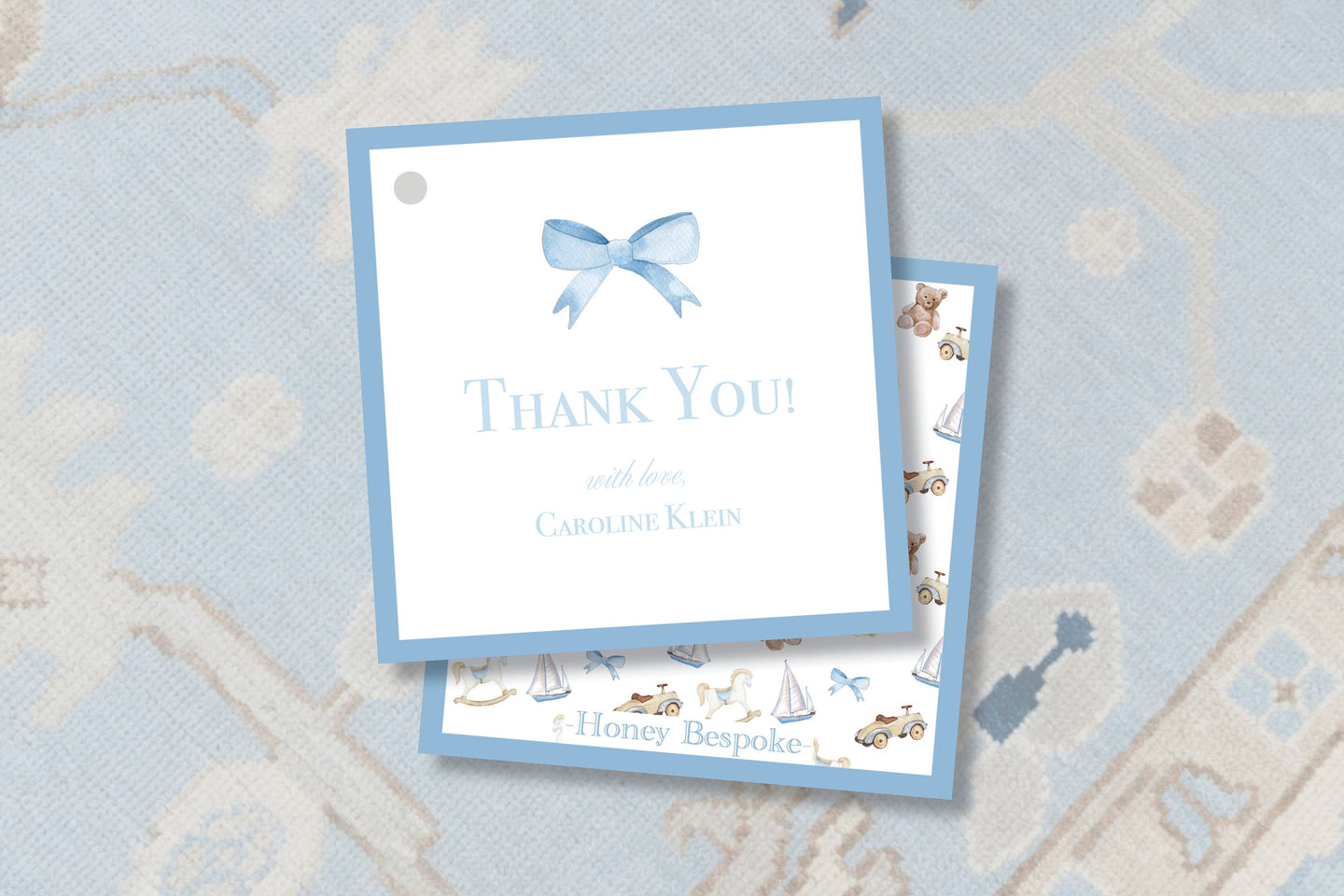 Watercolor Bow Gift Tag / Gingham Baby Shower Gift Tags / Childrens Gift Tag / Kids Gift Tag / Enclosure Card / Blue / Blue Bow / Baby Boy