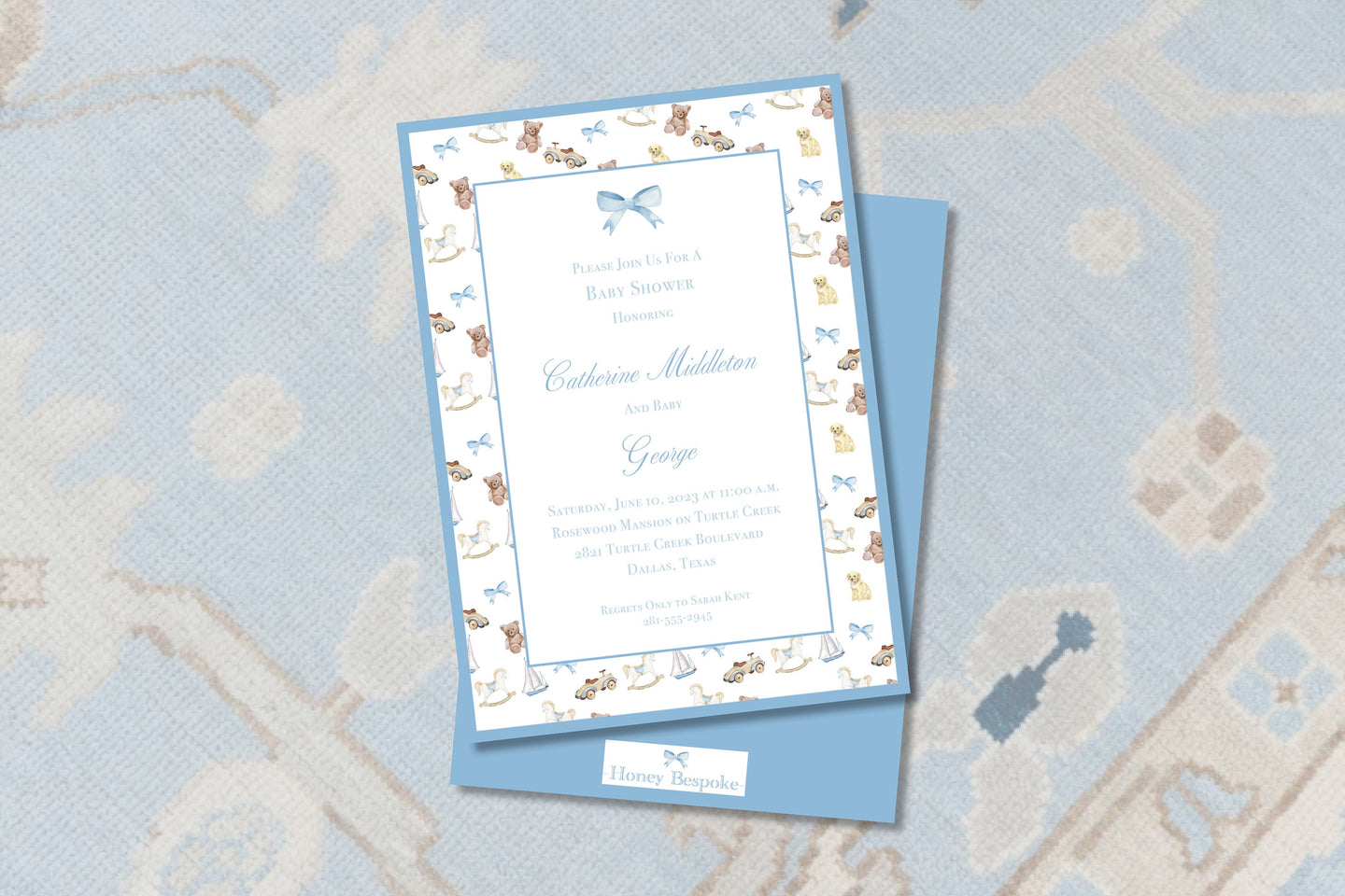 Classic Watercolor Baby Shower Invitation / Preppy Baby Shower Invitation / Snips and Snails / Puppy Dog Tails / Blue Baby Invitation