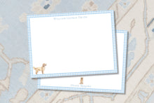 Load image into Gallery viewer, Personalized Golden Retriever Stationery / Retriever Baby Shower / Boys Stationery / Mens Stationery / Classic Stationery  / Preppy
