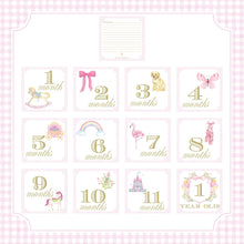 Load image into Gallery viewer, Pink Gingham Milestone Cards
