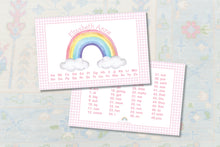 Load image into Gallery viewer, Personalized Summertime Placemat / Watercolor Rainbow Placemat / Sight Words Placemat / Educational Placemat / Laminated Placemat
