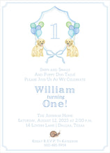 Load image into Gallery viewer, Snips And Snails Birthday Invitation Watercolor / Puppy Dog Tails Party Invitation / Baby Shower Invitation / Little Boy Birthday / Preppy
