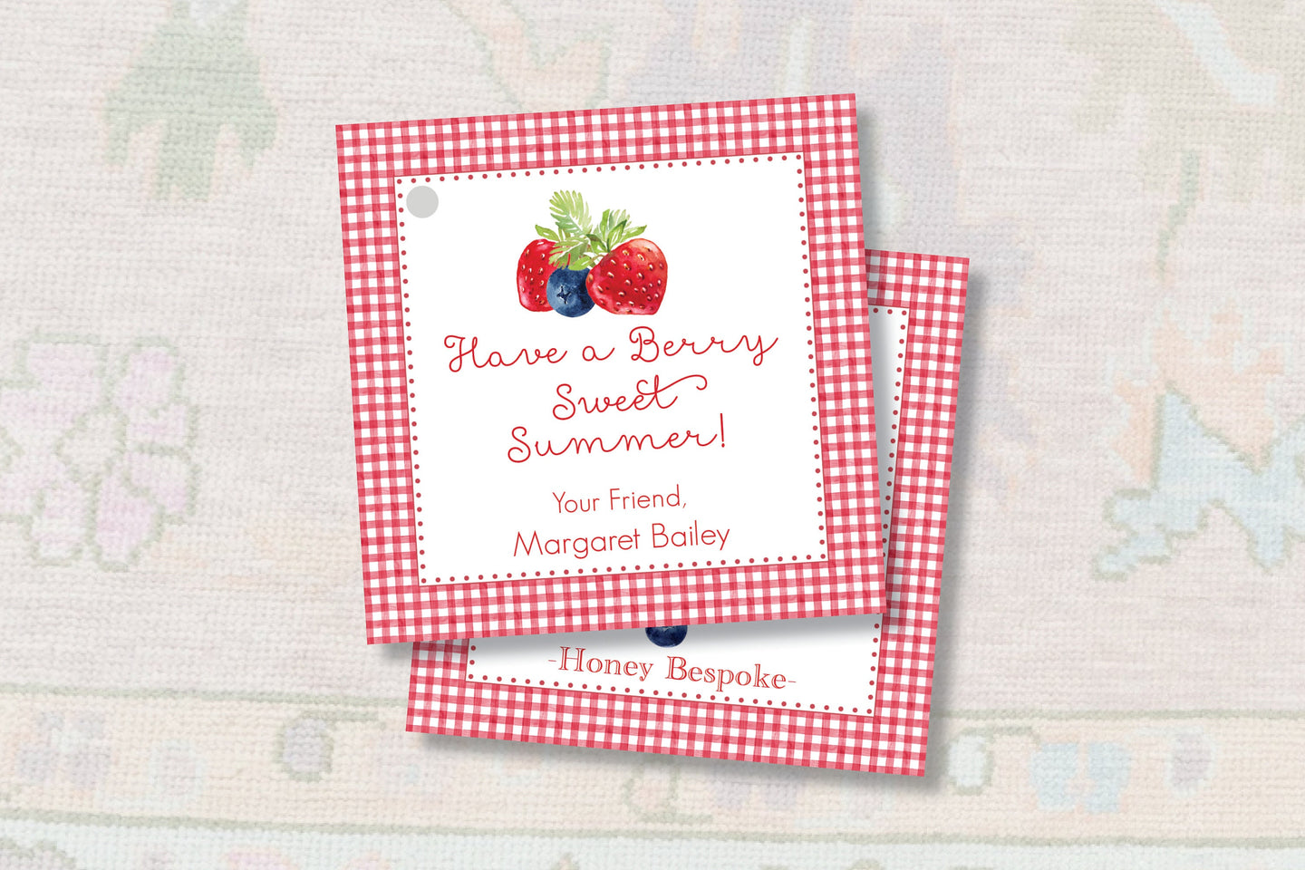 Watercolor Gift Tag / Berry Sweet Gift Tag / End Of The Year Gift Tag / Strawberry Gift / Enclosure Card / Birthday Gift Tag / Preppy Gift
