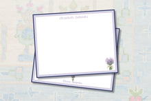 Load image into Gallery viewer, Watercolor Personalized Lavender Stationery / Watercolor Lavender/ Purple Ladies Stationery / Stationery / Classic Stationery  / Preppy
