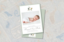 Load image into Gallery viewer, Watercolor Magnolia Flower Baby Birth Announcement / Personalized Magnolia Baby Announcement / Printable / Girl / Invitation / Preppy
