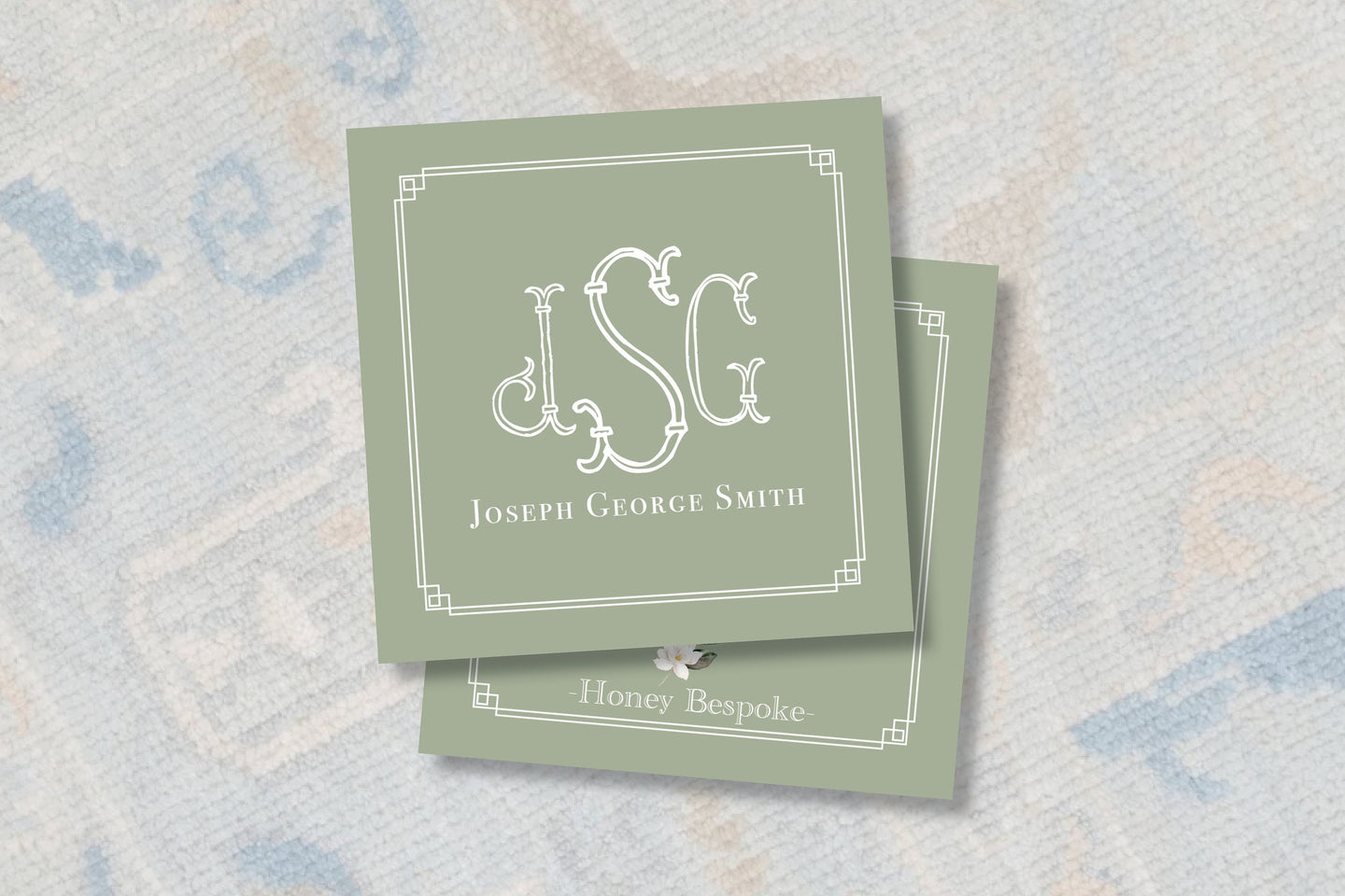 Personalized Monogram Gift Tag / Green Enclosure Card / Gift Tags Boys / Preppy Boy / Southern Boy Designs / Calling Cards For Boys