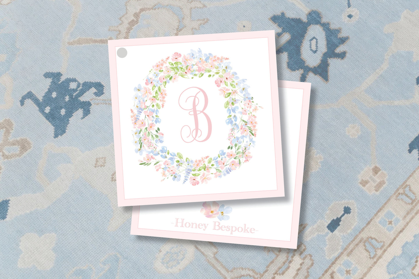 Personalized Monogram Gift Tag / Pink Floral Enclosure Card / Gift Tags Girls / Preppy Girl / Southern Girl Designs