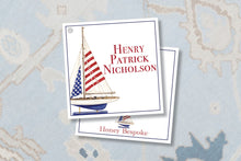Load image into Gallery viewer, Watercolor Sailboat Gift Tag / Preppy Boys Enclosure Card/ Printable Sailboat Gift Tag / Kids Gift Tag / Nantucket
