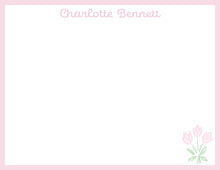 Load image into Gallery viewer, Personalized Stationery For Girls / Flower Stationery Set / Notes From The Nursery / Notecards  /Watercolor Thank you Note / Bow /Pink
