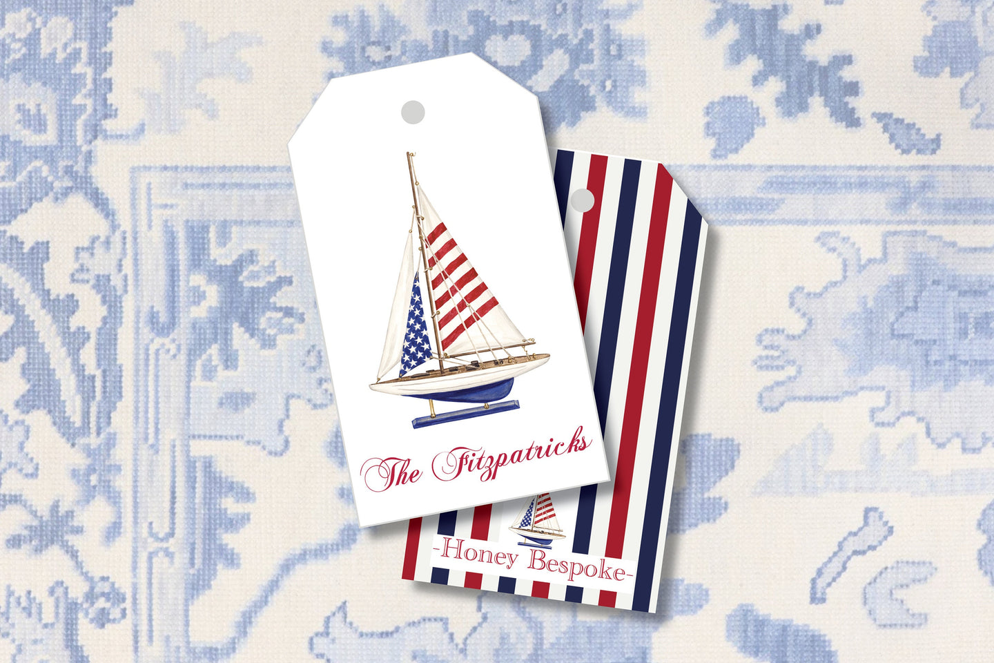 Watercolor Sailboat Gift Tags / Printable American Flag Sailboat Gift Tags / Paper Gift Tags / Party Tags / U.S.A. Theme