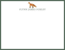 Load image into Gallery viewer, Personalized Fox Stationery / Boys Stationery Set / Fox Notecards / Personalized Notecards / A Note From  / Thank you Notes / Preppy Fox
