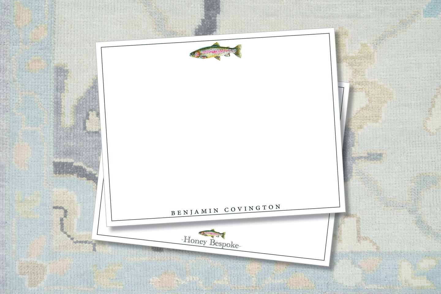 Personalized Watercolor Rainbow Trout Stationery / Boys Stationery Set / Rainbow Trout / Personalized Notecards / Thank you Notes
