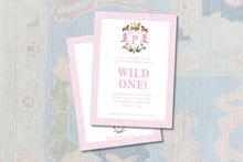 Load image into Gallery viewer, Pink Wild One Invitation Watercolor / Cowgirl Party Invitation / Western Birthday Invite / Wild West / Little Girl Birthday / Preppy
