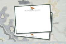 Load image into Gallery viewer, Personalized Fox Stationery / Boys Stationery Set / Fox Notecards / Personalized Notecards / A Note From  / Thank you Notes / Preppy Fox
