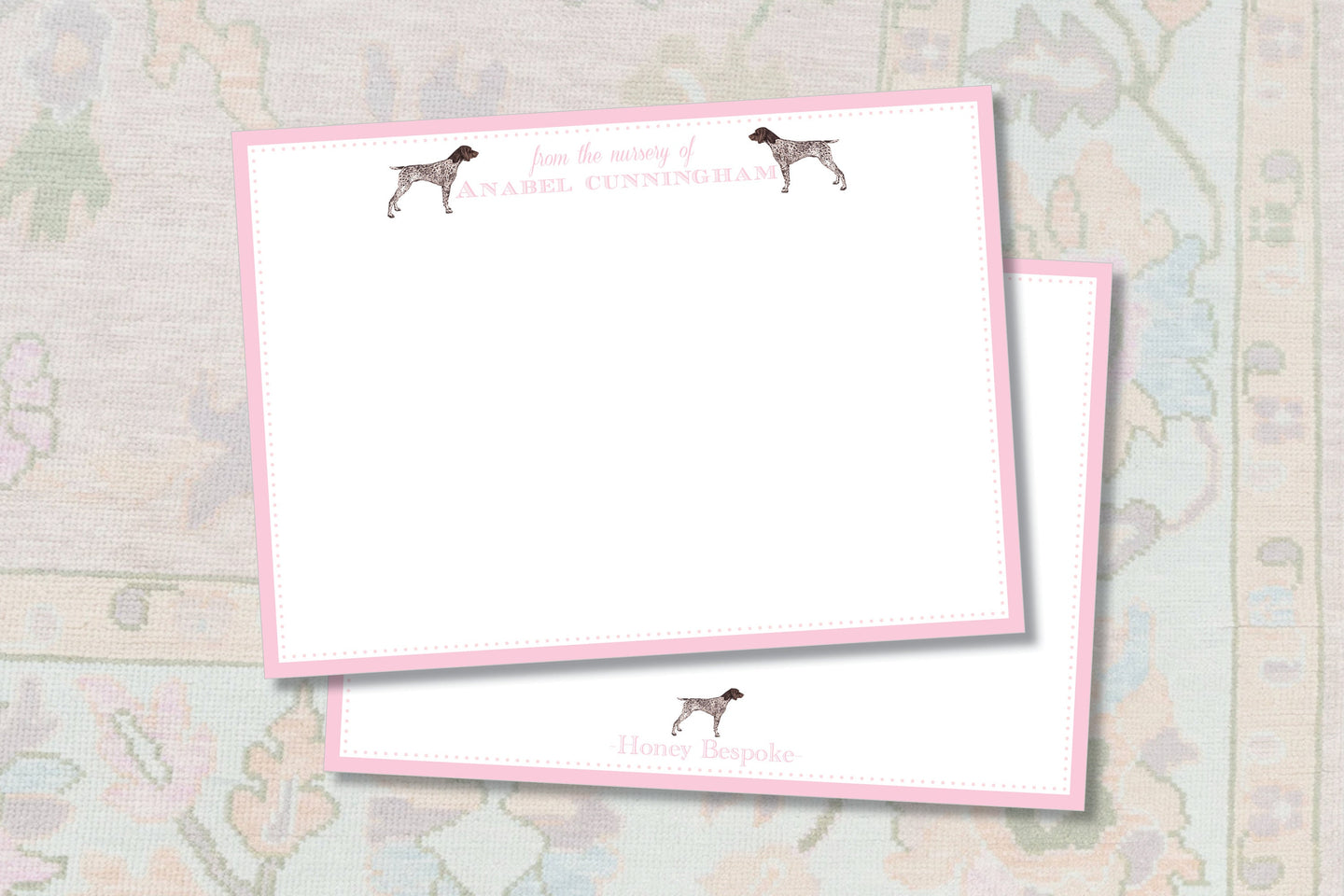 Watercolor Personalized GSP Stationery / From The Nursery of Stationery / German Shorthaired Pointer / Girls Stationery / Classic / Preppy