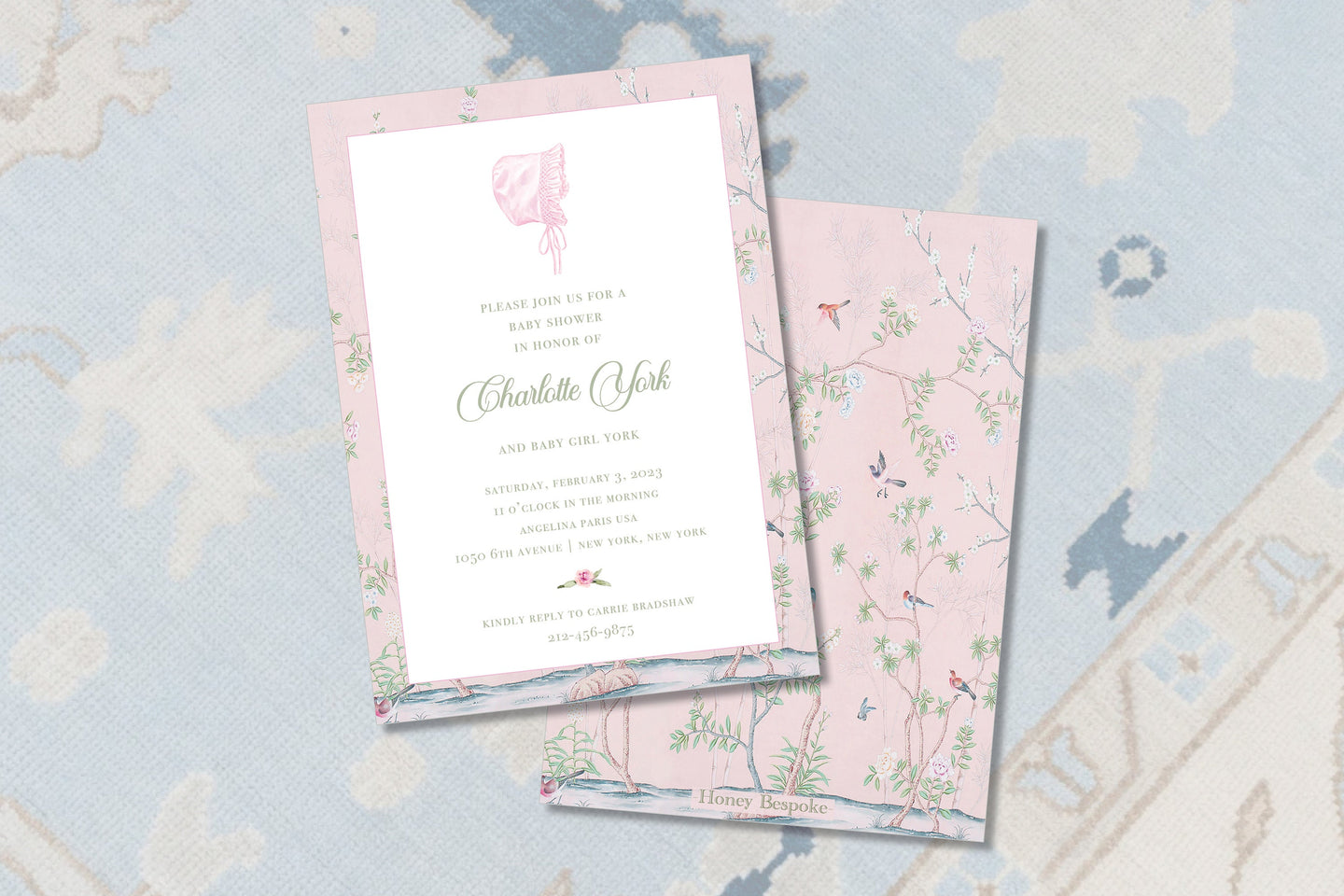 Classic Watercolor Baby Shower Invitation / Preppy Baby Shower Invitation / Elegant Baby Girl Shower / Gracie / Southern Baby Girl Shower