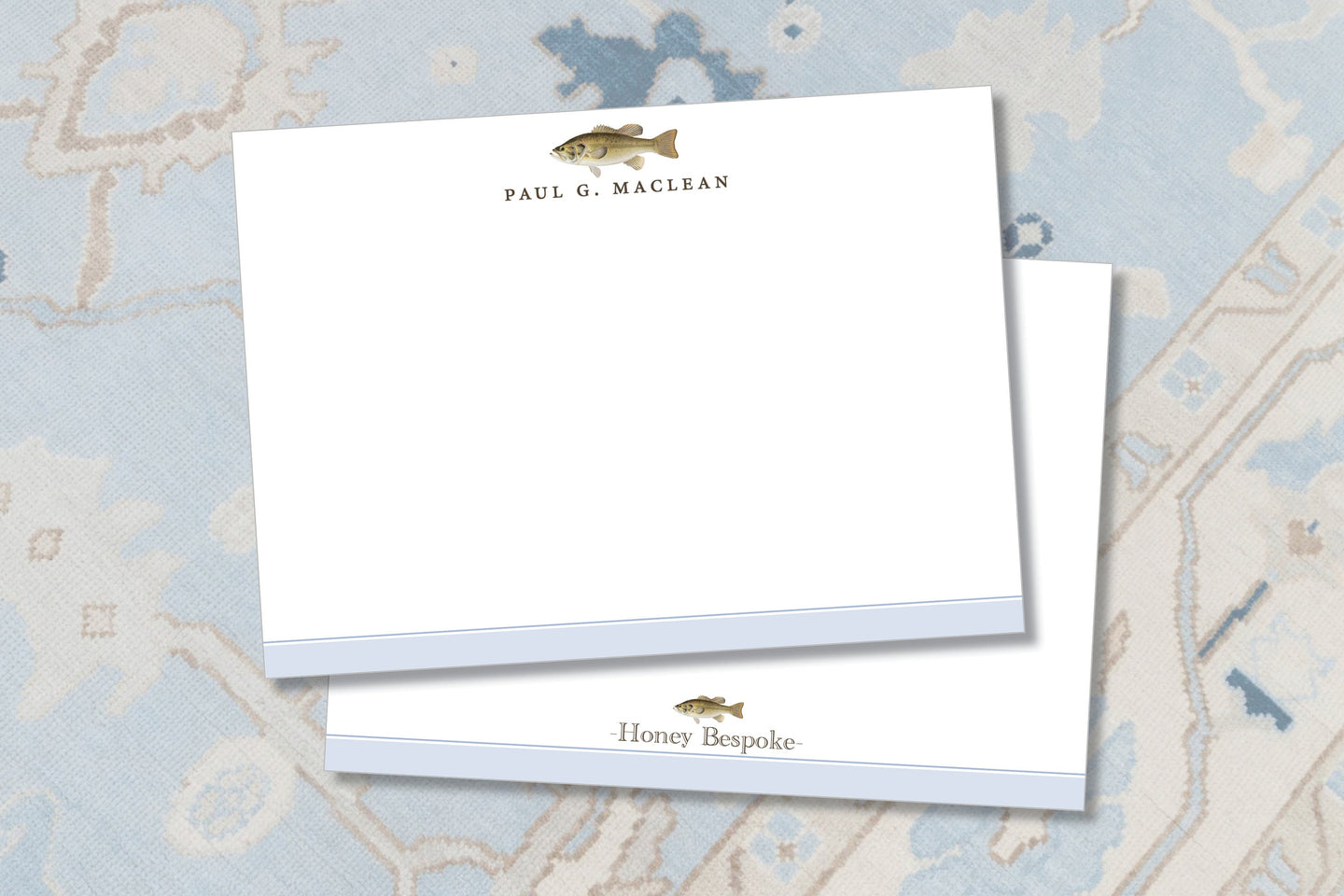Watercolor Personalized Large Mouth Bass Stationery / Stationery for Fishermen / Boys Fishing Stationery / Classic / Preppy / Bass