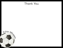 Load image into Gallery viewer, Personalized Soccer Stationery / Soccer Gifts / Soccer Player Gifts / Soccer Thank You Cards / Preppy Stationery / Thank you Notes
