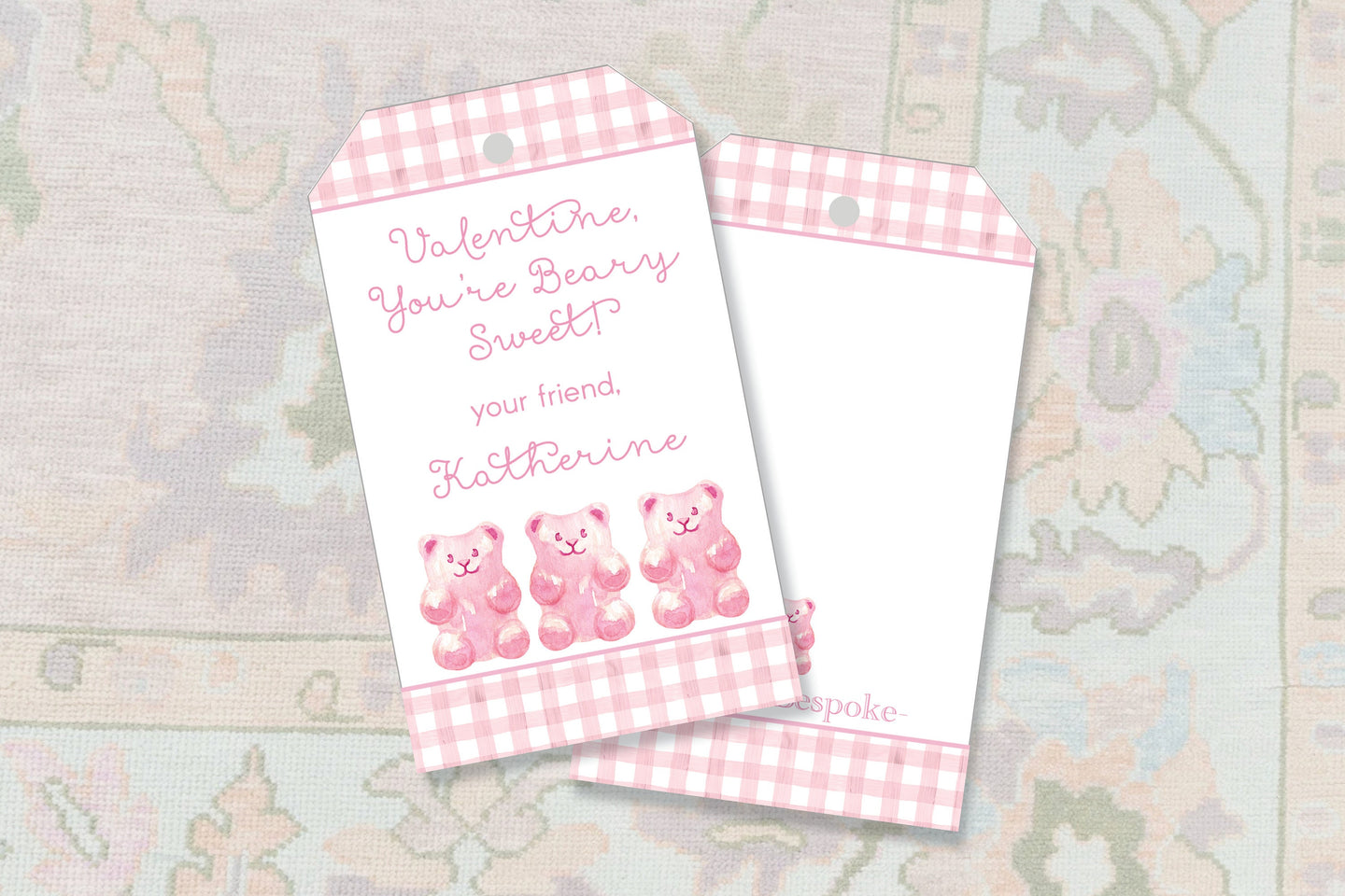 Beary Cute Valentines Gift Tag / Beary Sweet Valentine/ Preppy Valentines Gift Tags  / Gummy Bear Valentines / Grandmillennial Valentines