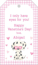 Load image into Gallery viewer, Cute Puppy Valentines Gift Tag / Heart Glasses Valentine/ Preppy Valentines Gift Tags  / Doggy Valentines / Southern Valentines
