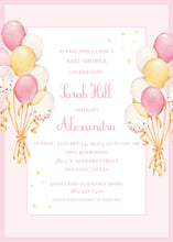 Load image into Gallery viewer, Classic Pink Watercolor Baby Shower Invitation / Preppy Girl Baby Shower Invitation / Grandmillennial Baby Shower Invite / Pink Baby
