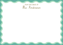 Load image into Gallery viewer, Personalized Teacher Stationery / Wavy Stationery / Colorful Squiggle Notecards / Custom Women&#39;s Stationery / Preppy Stationery / Thank You
