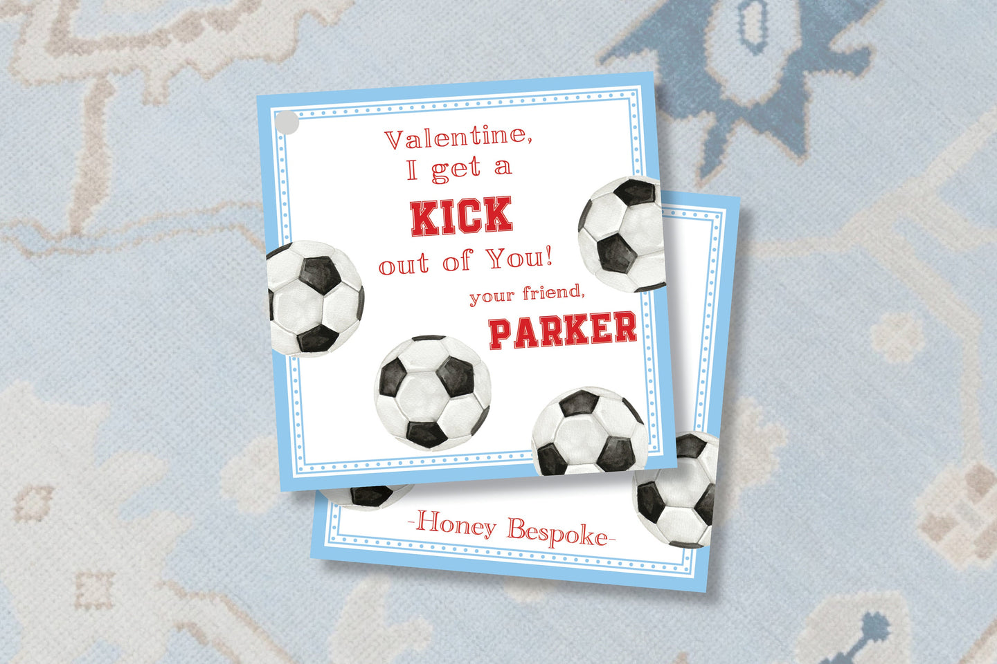 Soccer Valentines Gift Tag / Watercolor Soccer Ball Valentines Printable / Valentines Class Tags / Valentines Treat Tags For Boys