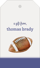 Load image into Gallery viewer, Watercolor Football Birthday Gift Tag / Footbal Party Favor Gift Tags  / Football Favor Tags / Enclosure Cards / Preppy Southern Boy
