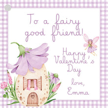 Load image into Gallery viewer, Fairy Valentines Gift Tag / Watercolor Fairy Good Friend Valentines Tags / Valentines Class Tags / Valentines Treat Girls/ Grandmillennial
